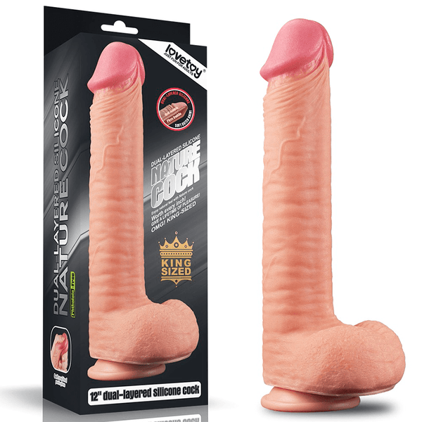 Dildo Silicones 12" Dual Layered Platinum Cock