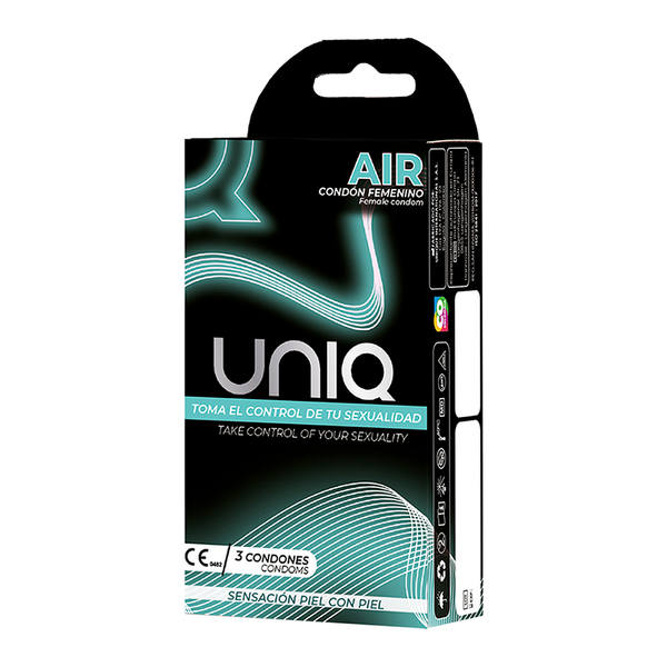 Air Female Condom Uniq Condón Femenino con Búrbuja de Aire x 3 Unidades